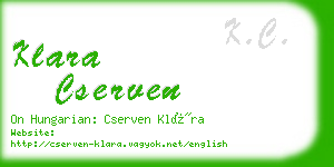 klara cserven business card